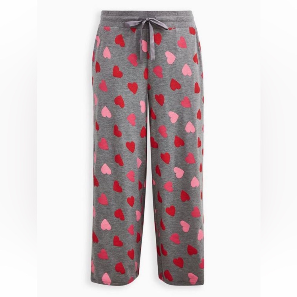 Torrid Heart Print Wide Leg Sleep Pant - Picture 3 of 6